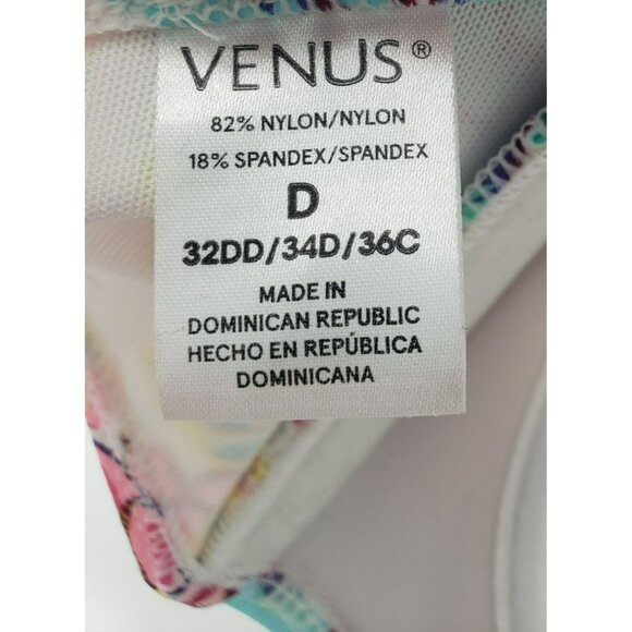 Venus Floral Bikini Top ONLY, Sz D 32DD 34D 36C, Bandeau with detachable strap, - Picture 6 of 7